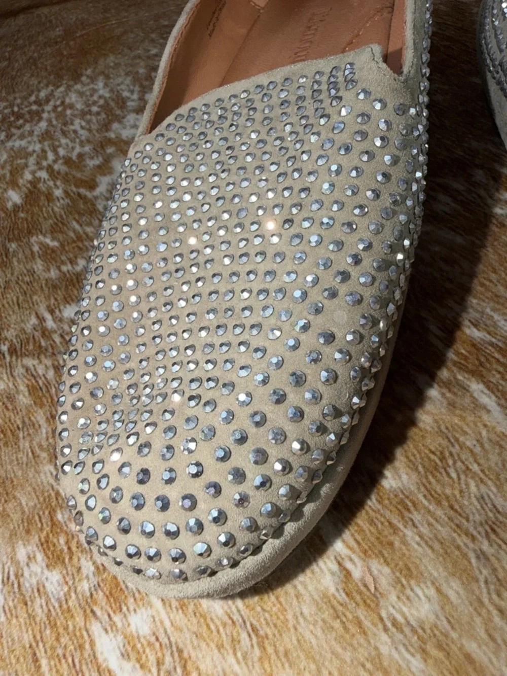 L'AMOUR DES PIEDS Correze Rhinestone Studded Wedge Loafers EUC sz 7M